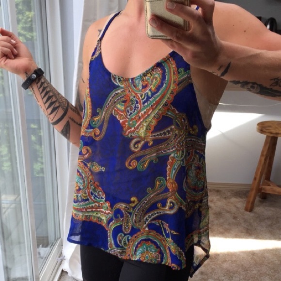Lush Tops - Lush Sheer Paisley Tank